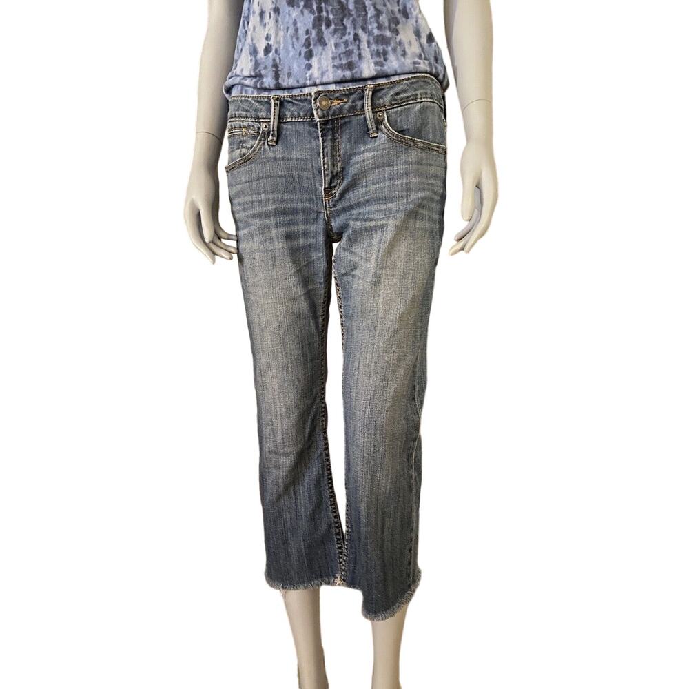 BANANA REPUBLIC Distressed Boot Cut Crop Denim Jeans sz 6